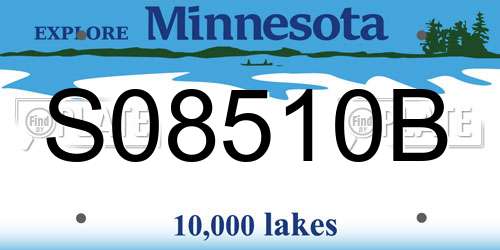 S08510B Minnesota License Plate