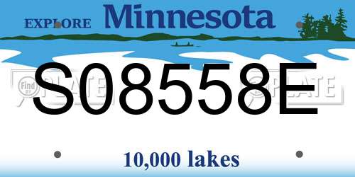 S08558E Minnesota License Plate