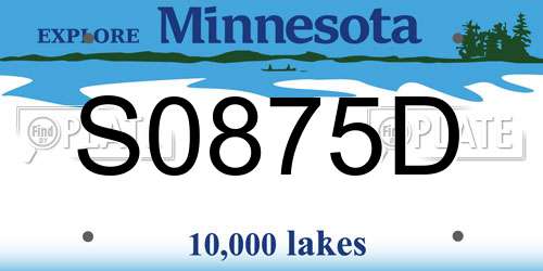 S0875D Minnesota License Plate