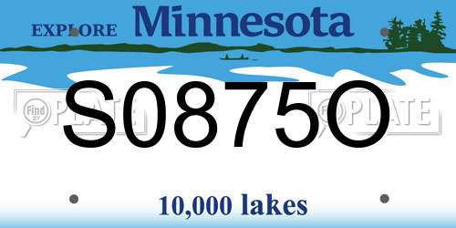 S0875O Minnesota License Plate