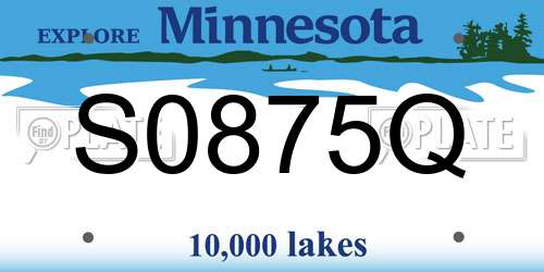 S0875Q Minnesota License Plate