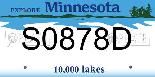 S0878D Minnesota License Plate