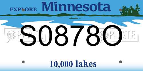 S0878O Minnesota License Plate
