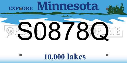 S0878Q Minnesota License Plate