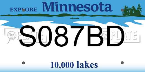 S087BD Minnesota License Plate