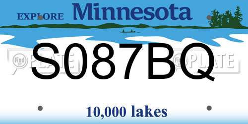 S087BQ Minnesota License Plate