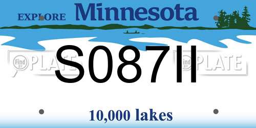 S087II Minnesota License Plate