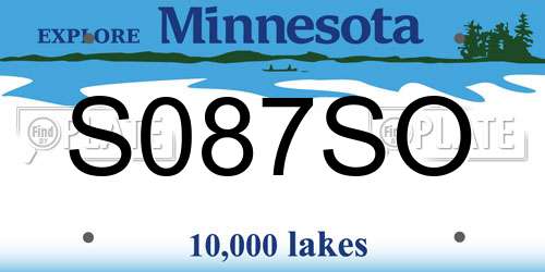S087SO Minnesota License Plate