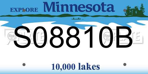 S08810B Minnesota License Plate