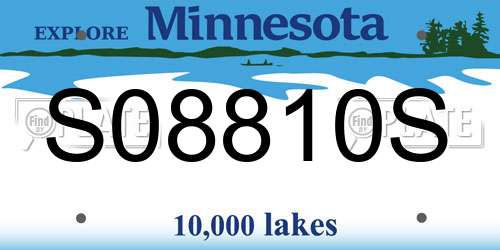 S08810S Minnesota License Plate