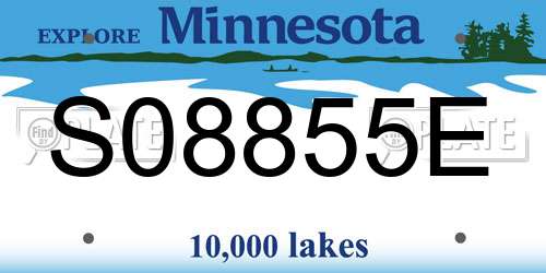 S08855E Minnesota License Plate