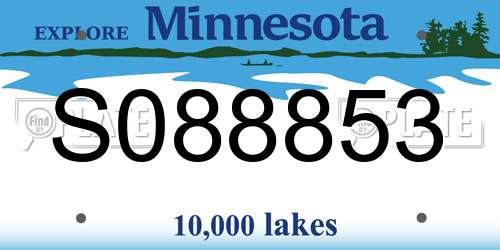 S088853 Minnesota License Plate
