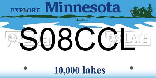 S08CCL Minnesota License Plate