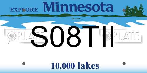 S08TII Minnesota License Plate