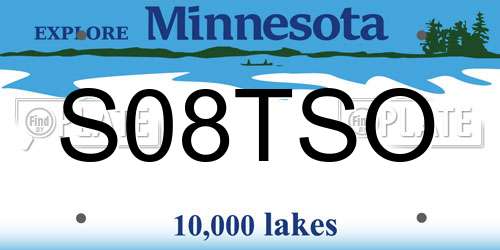 S08TSO Minnesota License Plate