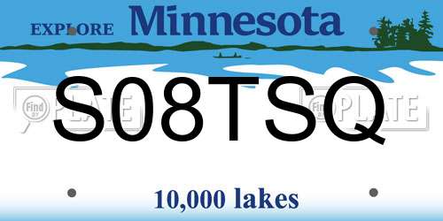 S08TSQ Minnesota License Plate