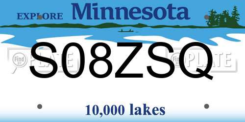 S08ZSQ Minnesota License Plate