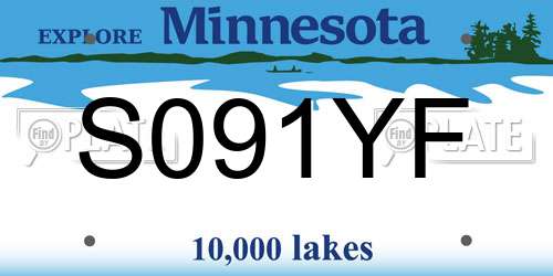 S091YF Minnesota License Plate
