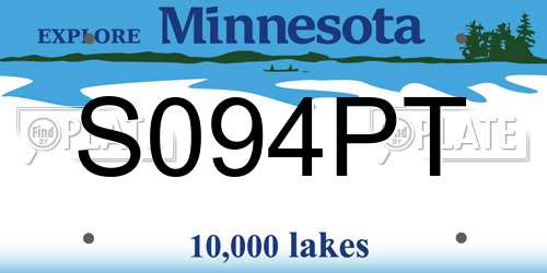 S094PT Minnesota License Plate