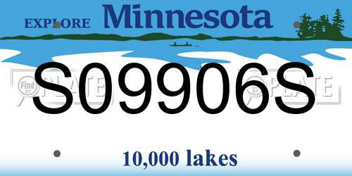 S09906S Minnesota License Plate