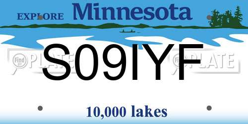 S09IYF Minnesota License Plate