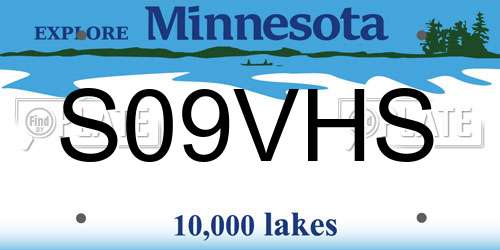 S09VHS Minnesota License Plate