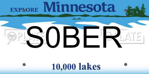 S0BER Minnesota License Plate