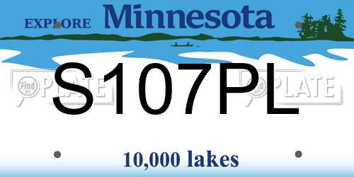 S107PL Minnesota License Plate
