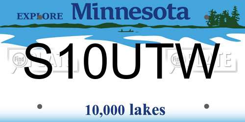 S10UTW Minnesota License Plate