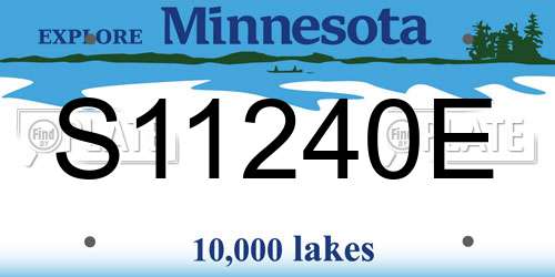 S11240E Minnesota License Plate