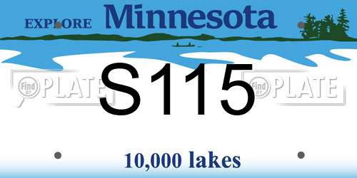 S115 Minnesota License Plate
