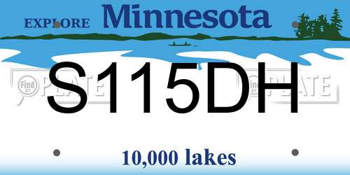 S115DH Minnesota License Plate