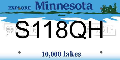 S118QH Minnesota License Plate