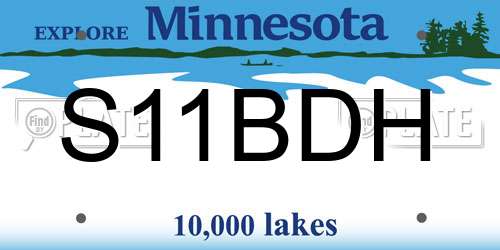 S11BDH Minnesota License Plate