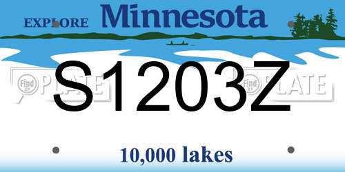 S1203Z Minnesota License Plate