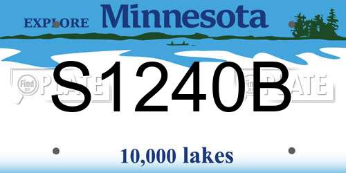 S1240B Minnesota License Plate