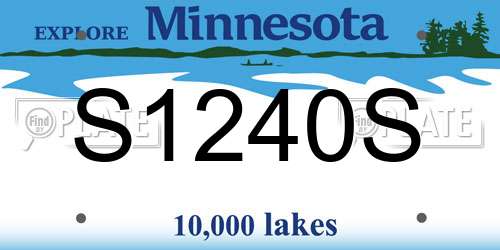 S1240S Minnesota License Plate