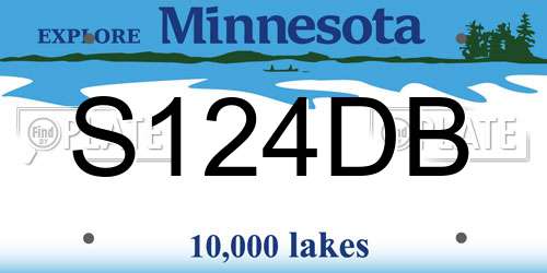 S124DB Minnesota License Plate