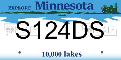 S124DS Minnesota License Plate