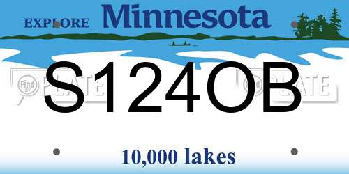 S124OB Minnesota License Plate