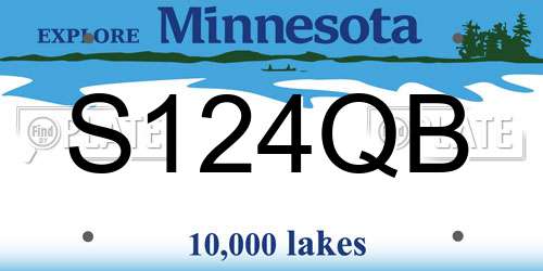 S124QB Minnesota License Plate