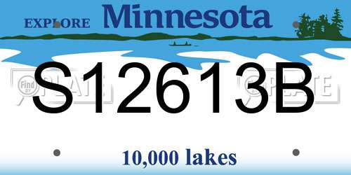 S12613B Minnesota License Plate