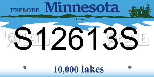 S12613S Minnesota License Plate