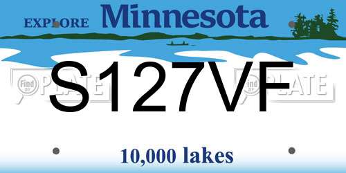 S127VF Minnesota License Plate