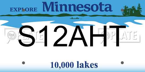 S12AHT Minnesota License Plate