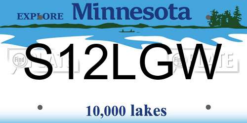 S12LGW Minnesota License Plate