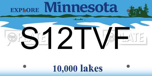 S12TVF Minnesota License Plate