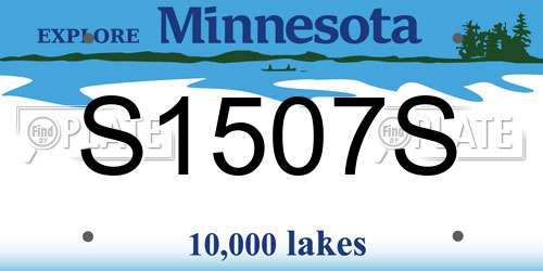 S1507S Minnesota License Plate