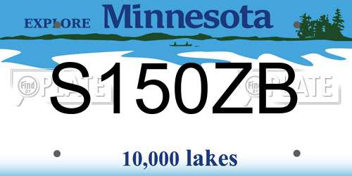 S150ZB Minnesota License Plate