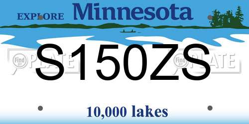 S150ZS Minnesota License Plate